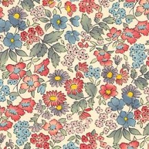 Red and Blue Calico Floral Print Italian Paper ~ Carta Varese Italy